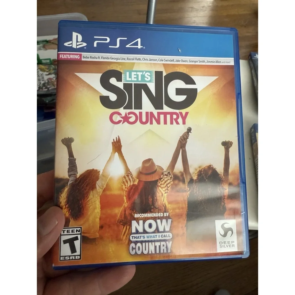 Lot Of 3 PS4 Games , Let's Sing Country , Uncharted 4, Battlefield